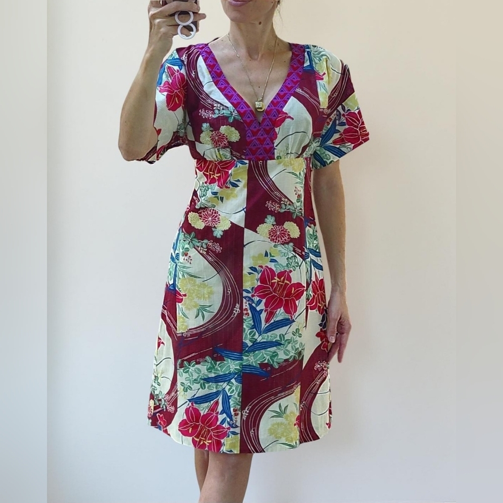 NWOT Maeve Silk Floral V-Neck Dress